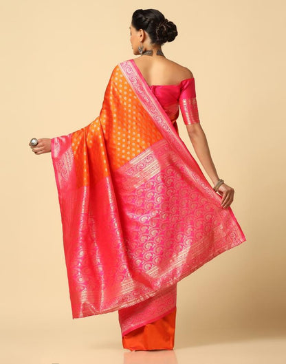 Orange Silk Weaving Saree