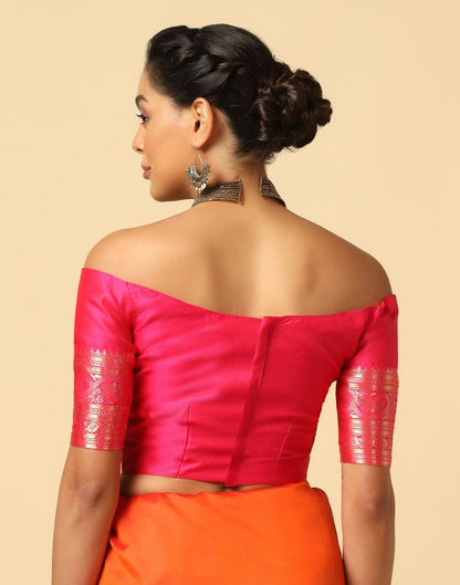 Orange Silk Weaving Saree
