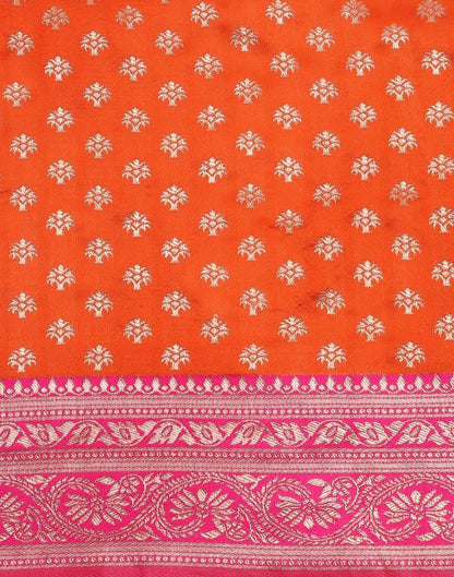 Orange Silk Weaving Saree