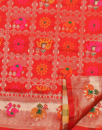 Red Silk Weaving Saree