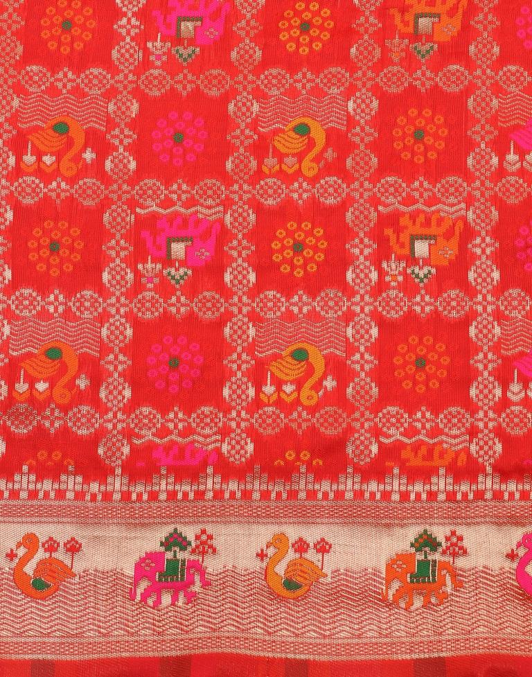 Red Silk Weaving Saree