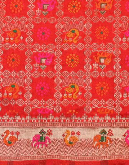 Red Silk Weaving Saree