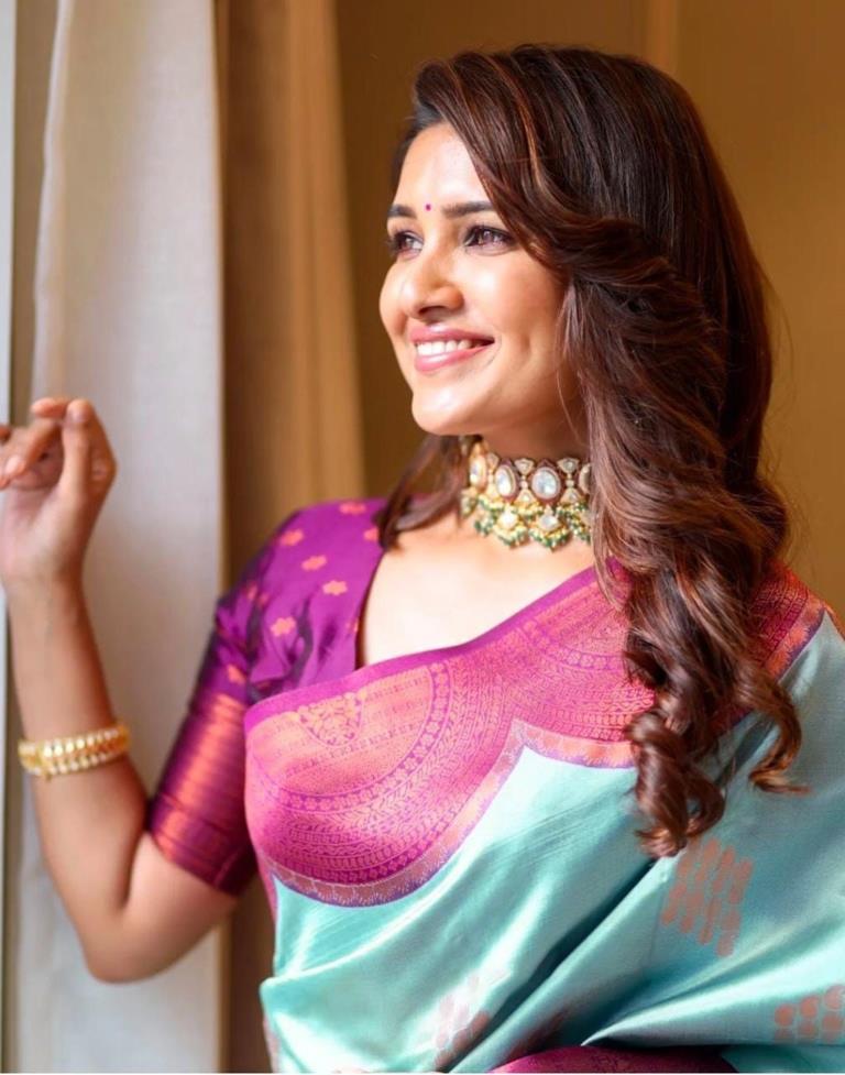 Sea Blue Silk Saree | Sudathi