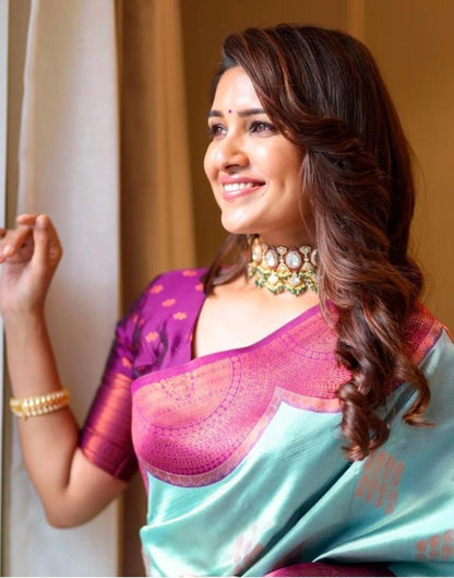 Sea Blue Silk Saree | Sudathi