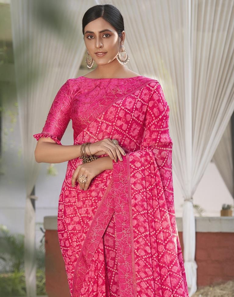 Rose Pink Georgette Saree | Leemboodi