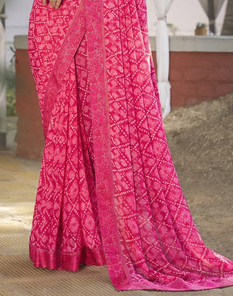 Rose Pink Georgette Saree | Leemboodi