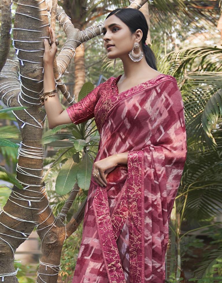 Dusty Pink Georgette Saree | Leemboodi
