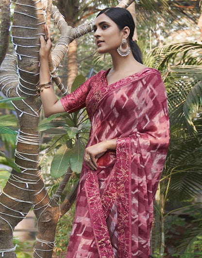Dusty Pink Georgette Saree | Leemboodi