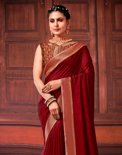 Maroon Silk Saree | Leemboodi