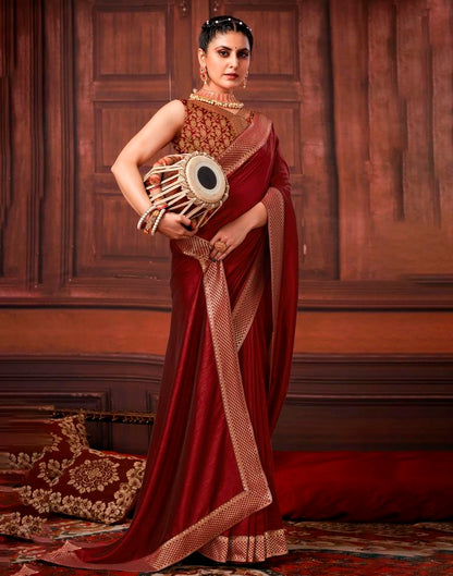 Maroon Silk Saree | Leemboodi