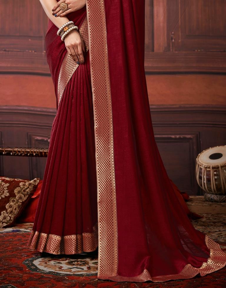 Maroon Silk Saree | Leemboodi