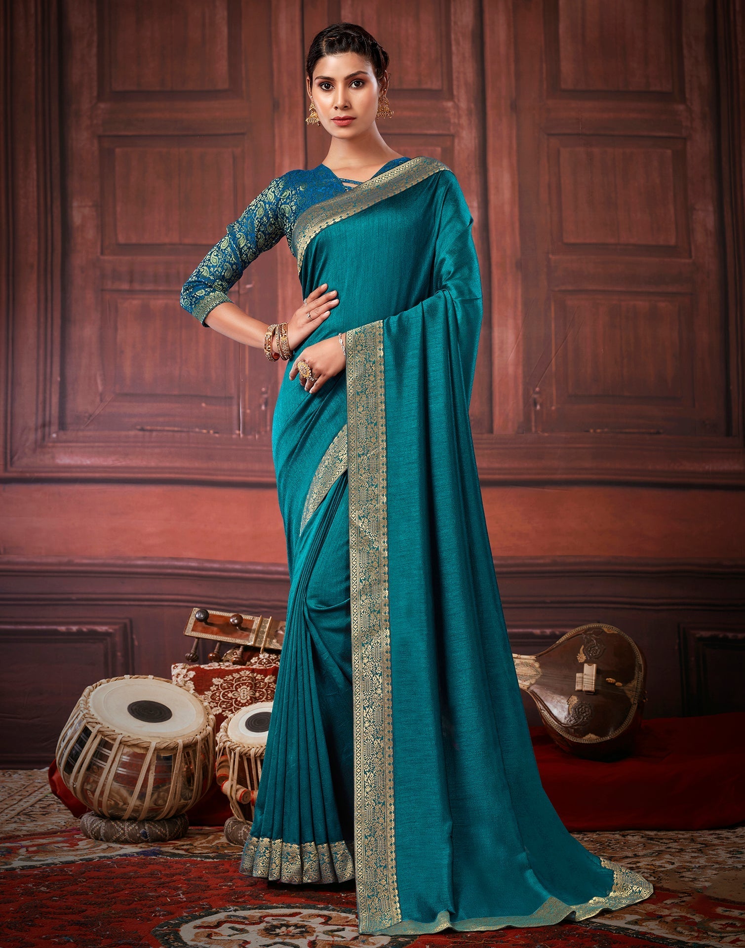 Rama Green Silk Saree | Leemboodi