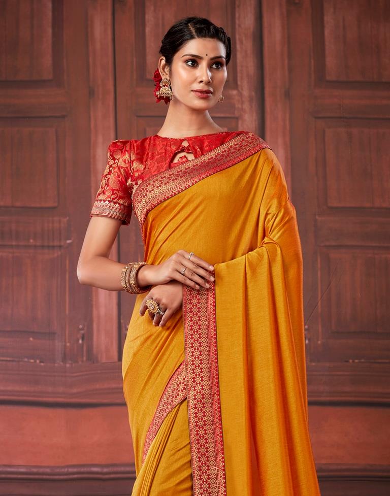 Mustard Yellow Silk Saree | Leemboodi