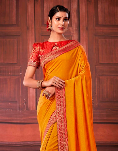 Mustard Yellow Silk Saree | Leemboodi