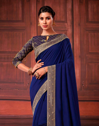 Dark Blue Silk Saree | Leemboodi
