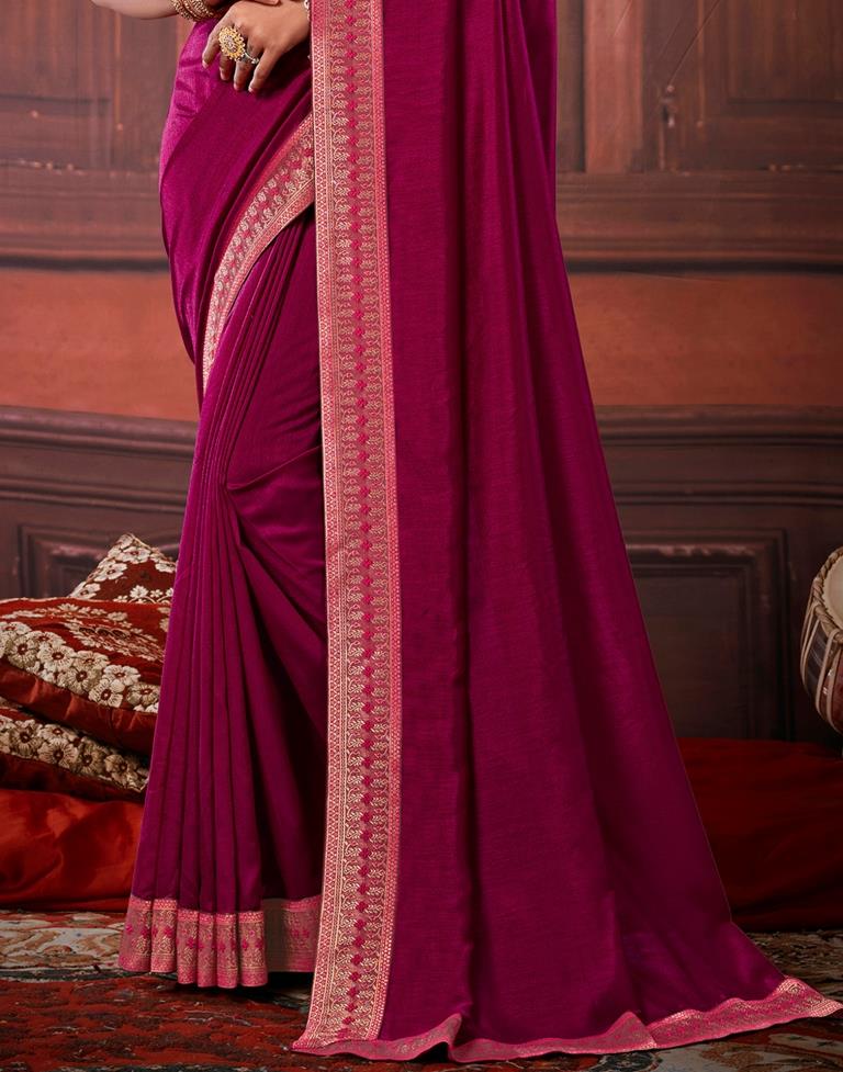 Dark Pink Silk Saree | Leemboodi