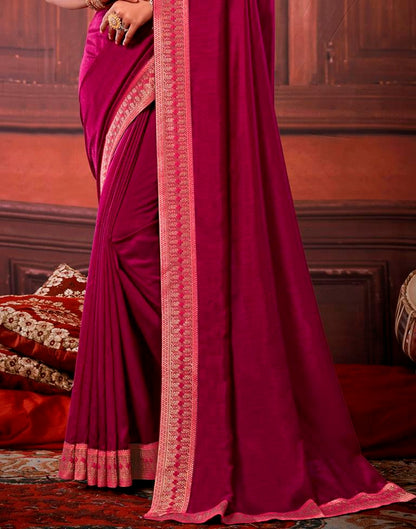 Dark Pink Silk Saree | Leemboodi