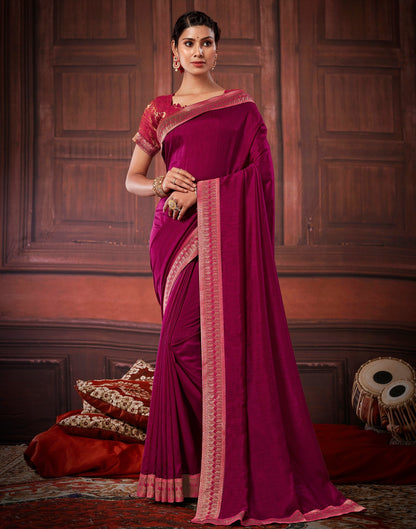 Dark Pink Silk Saree | Leemboodi