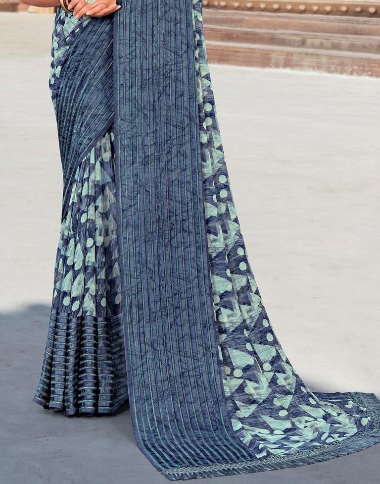 Grey Georgette Saree | Leemboodi