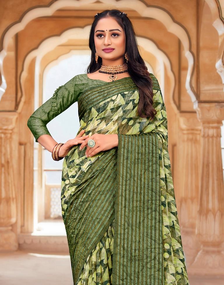Light Green Georgette Saree | Leemboodi