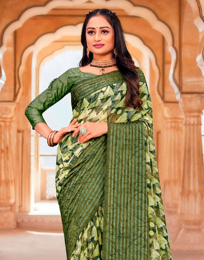 Light Green Georgette Saree | Leemboodi