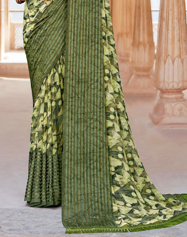 Light Green Georgette Saree | Leemboodi