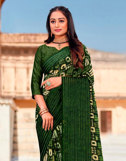 Green Georgette Saree | Leemboodi