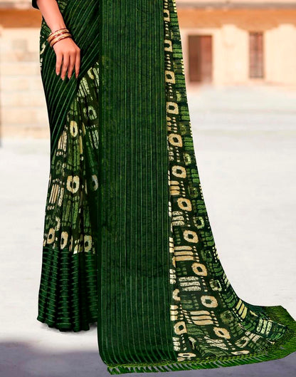 Green Georgette Saree | Leemboodi