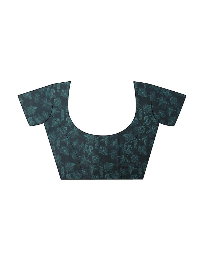 Dark Green Printed Saree | Leemboodi