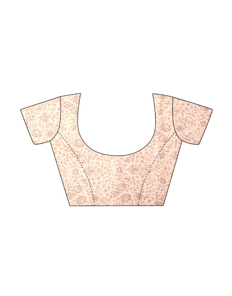 Peach Printed Saree | Leemboodi