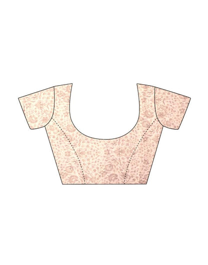 Peach Printed Saree | Leemboodi