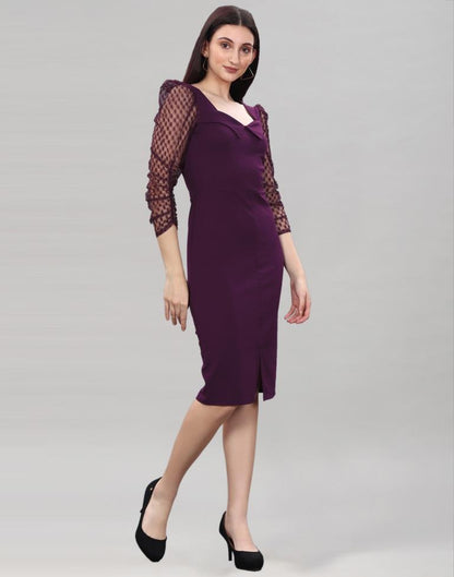 Wine Knitted bodycon dress | Sudathi