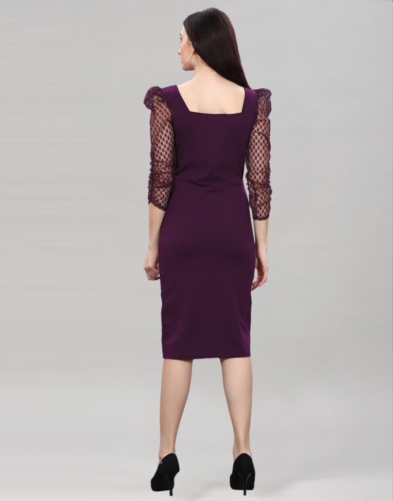 Wine Knitted bodycon dress | Sudathi