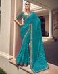Rama Blue Georgette Saree | Leemboodi