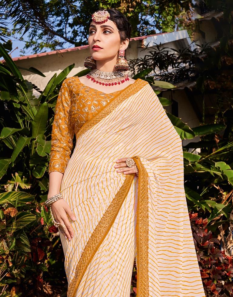 White Georgette Saree | Leemboodi