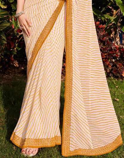 White Georgette Saree | Leemboodi