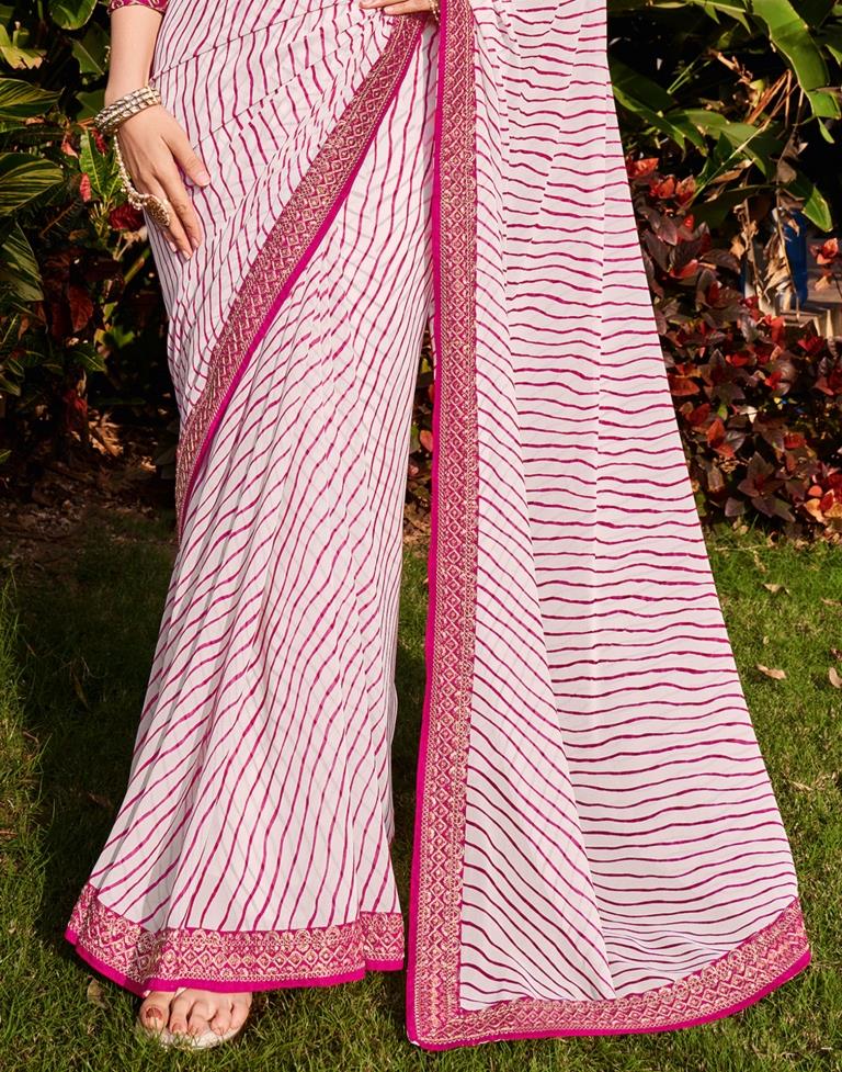 White Georgette Saree | Leemboodi