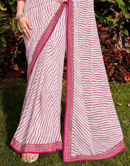 White Georgette Saree | Leemboodi