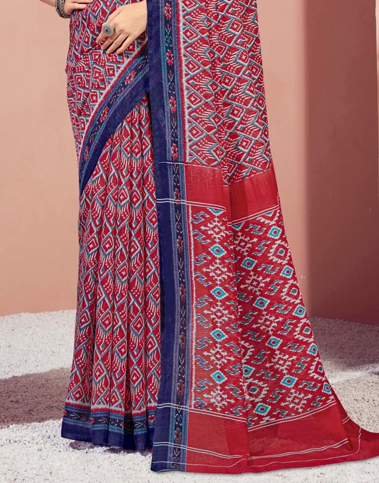Red Cotton Saree | Sudathi