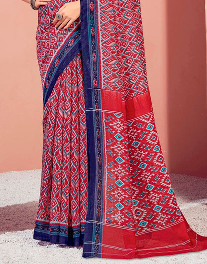 Red Cotton Saree | Sudathi