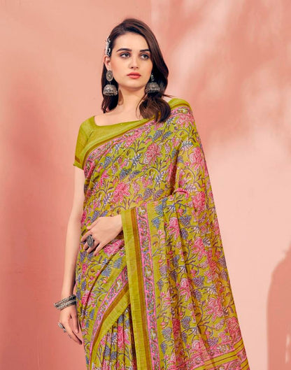 Light Green Cotton Saree | Sudathi