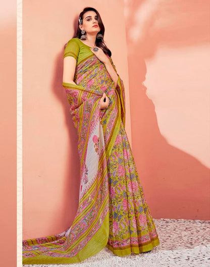 Light Green Cotton Saree | Sudathi