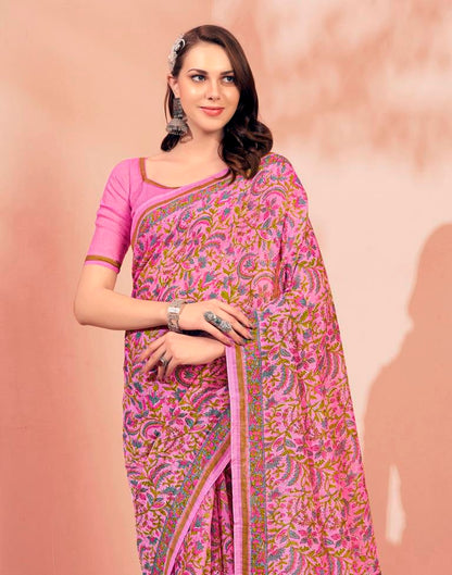 Light Pink Cotton Saree | Sudathi