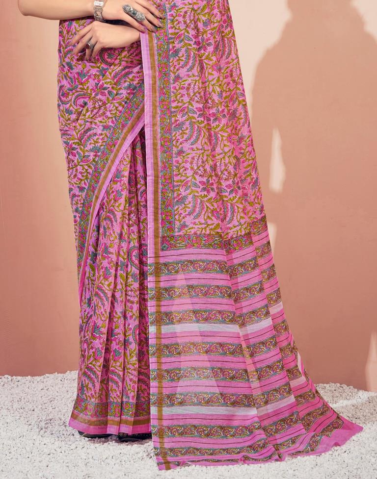 Light Pink Cotton Saree | Sudathi