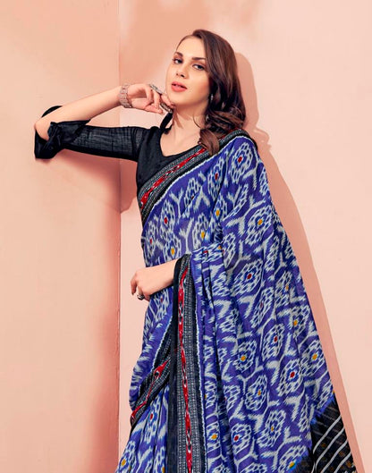 Blue Cotton Saree | Sudathi