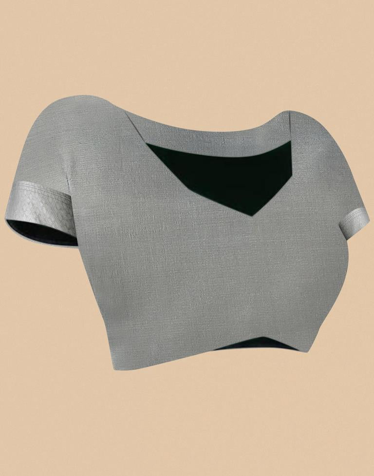 Grey Cotton Weaving Saree