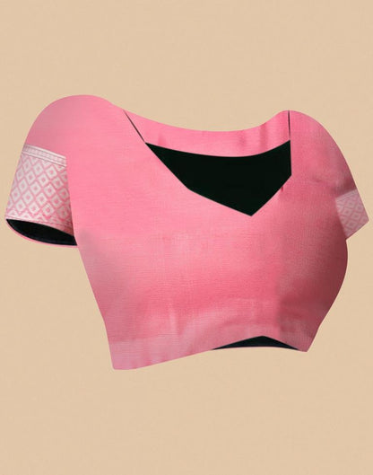 Pink Cotton Weaving Saree