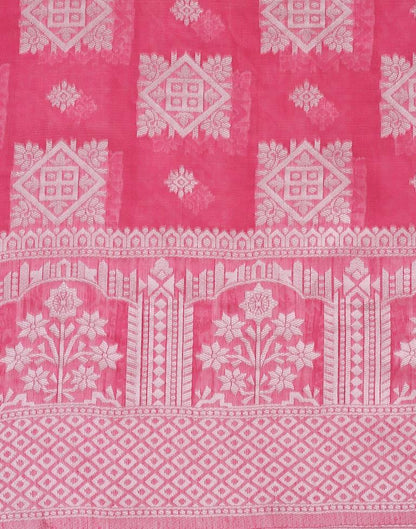 Pink Cotton Weaving Saree