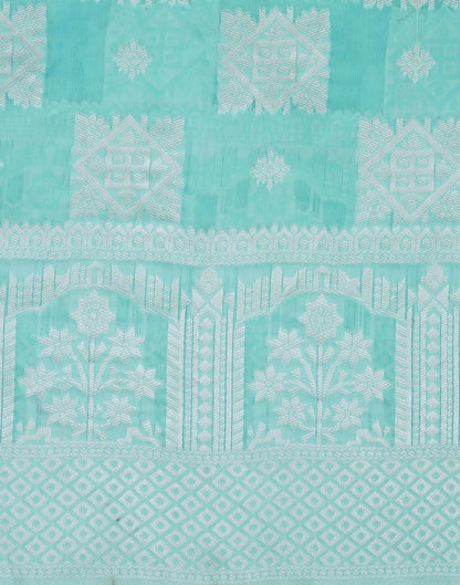 Light Blue Cotton Weaving Saree