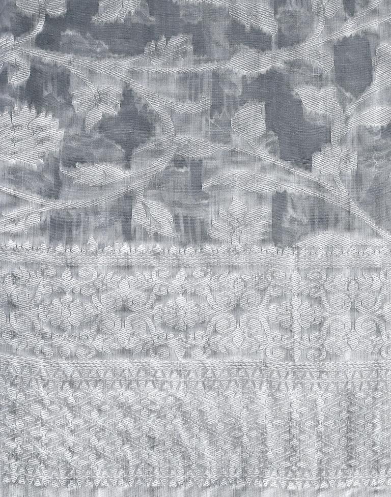 Grey Cotton Weaving Saree